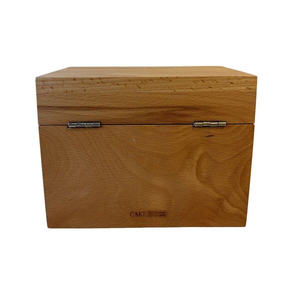 Cake Boss Beechwood Countertop Recipe Box w/Accessories "My Kitchen My Rules" - Picture 3 of 7